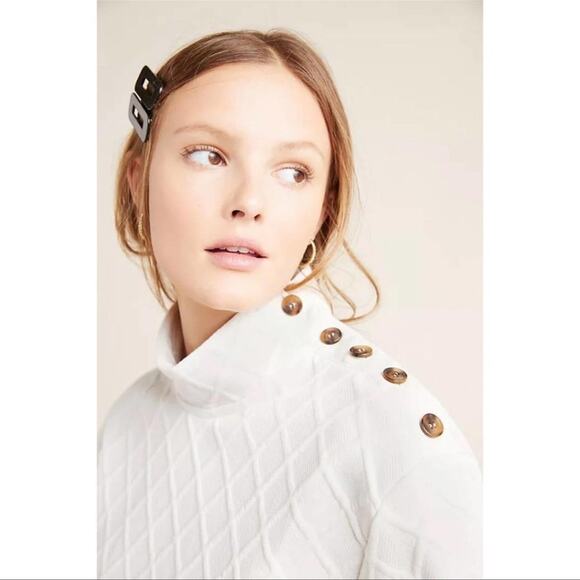 Sunday in Brooklyn | Anthropologie Mollie Button Shoulder Top Size S - Picture 3 of 13